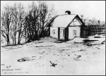 Митурич П. В. Дом, в котором умер В. Хлебников (Банька в деревне Санталово)
