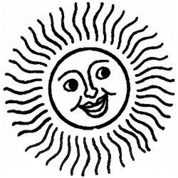 Трафарет — улыбающееся солнце