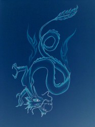 Татуировка — голубой дракон