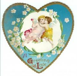 Винтажная открытка ко дню святого Валентина